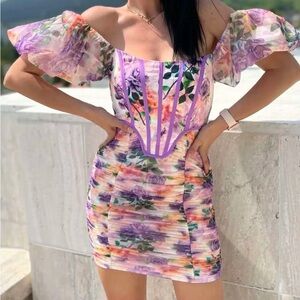 Floral Off-Shoulder Mini Dress